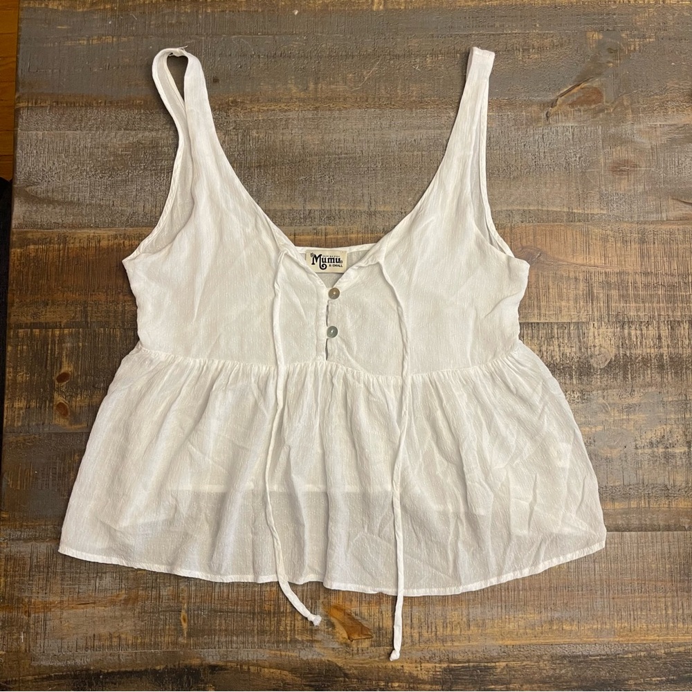 Show me your mumu White Peplum Tank Top